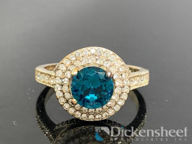 Image for Cocktail Ring With Blue & Clear Stones