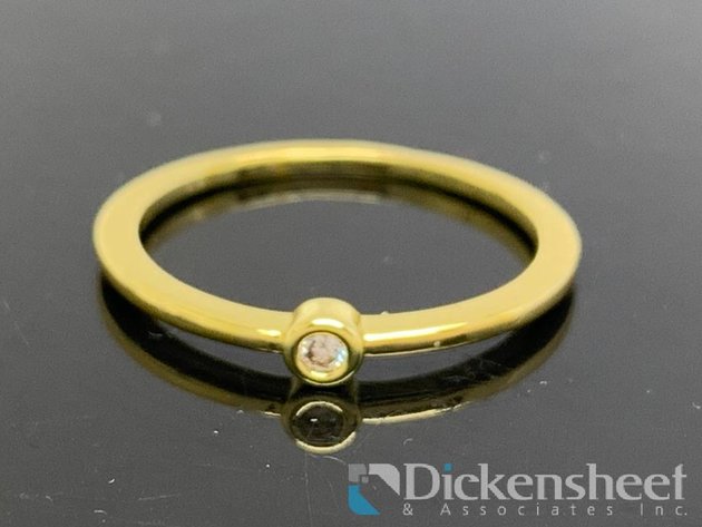 Image for Gold Tone Ring With Clear Stone