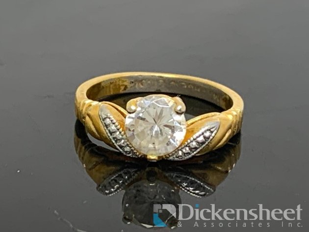 Image for Gold Tone Engagement Ring With Clear Stone