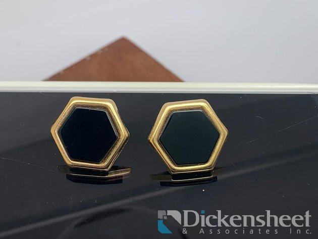 Image for 14KT Yellow Gold Black Onyx Earrings
