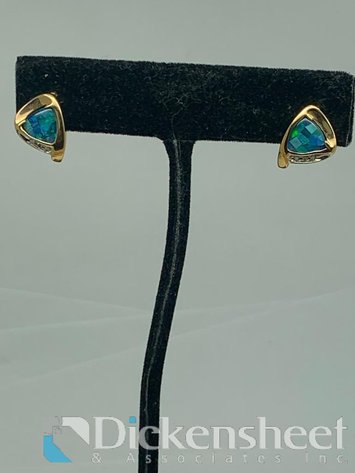 Image for 10KT Yellow Gold Stud Earrings With Gemstones