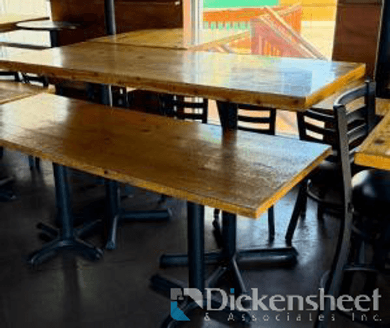 Image for (4) RECTANGULAR BAR HEIGHT TABLES WITH DUAL BLACK