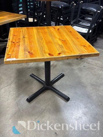 Image for SQUARE WOODEN TABLES WITH METAL BASE, QTY (3)