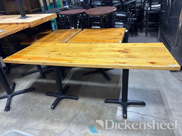 Image for RECTANGULAR WOOD TOP DINING TABLES WITH METAL BASE, QTY (14)