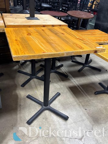 Image for SQUARE WOOD TOP HIGH TABLES WITH METAL BASE, QTY (6)