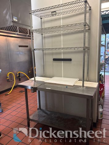 Image for STAINLESS STEEL TABLE WITH UPPER STORAGE