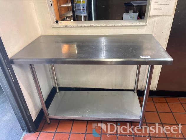 Image for STAINLESS STEEL TABLE with lower shelf-approximate