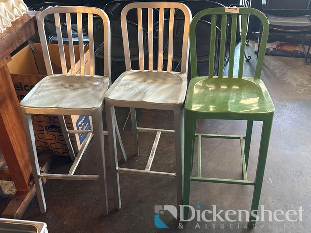 Image for LOT OF (3) METAL BAR HEIGHT STOOLS