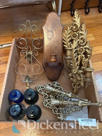 Image for METAL & WOOD CANDLE SCONCES, QTY (7)