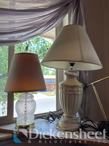 Image for GLASS & CERAMIC TABLE LAMPS, QTY (2)