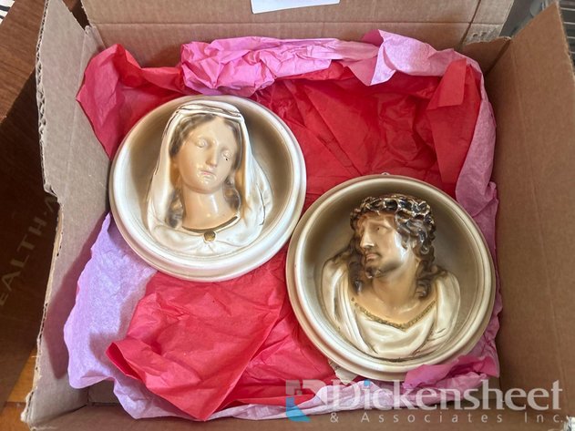 Image for MARY AND JESUS CHALKWARE WALL ART, QTY (2)