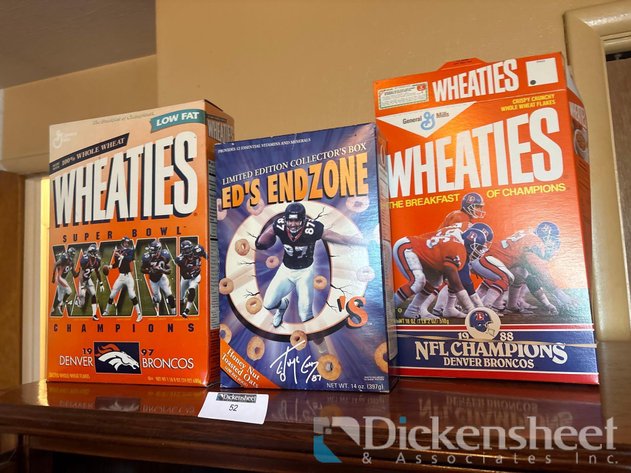 Image for DENVER BRONCOS WHEATIES CEREAL BOXES, QTY (3)