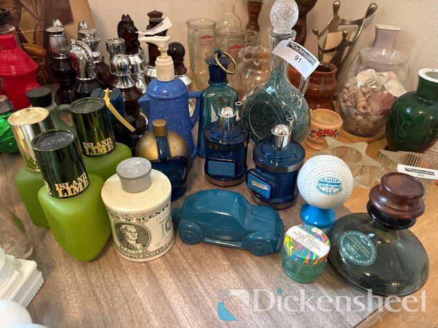 Image for BLUE AND GREEN AVON BOTTLES
