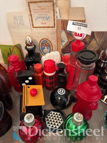 Image for VARIETY OF RED & BLACK AVON BOTTLES