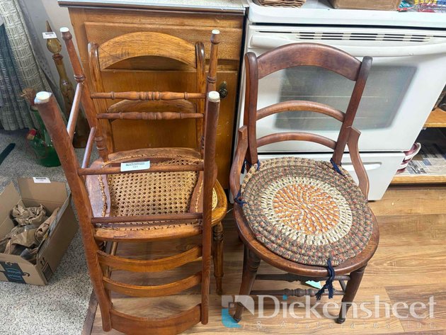Image for WOOD DINING CHAIRS LOT, QTY (3)
