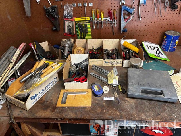 Image for SELECTION OF TOOLS AND PARTS ON WORKBENCH