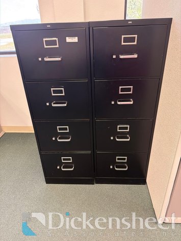 Image for HON BLACK METAL FOUR DRAWER FILE CABINETS