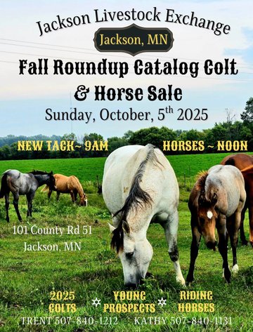 Image for Jackson Livestock Exchange Fall Roundup Catalog Colt & Horse Sale - SUNDAY, OCTOBER 5TH - Jackson, MN