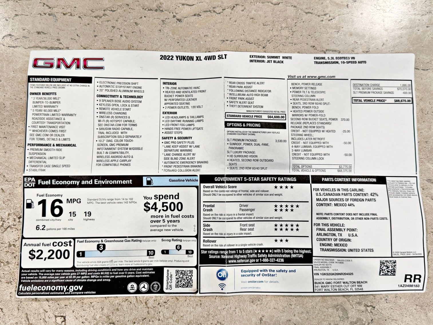 Image for 2022 GMC Yukon XL SLT 4WD – V8, Leather, 3rd Row, Loaded SUV