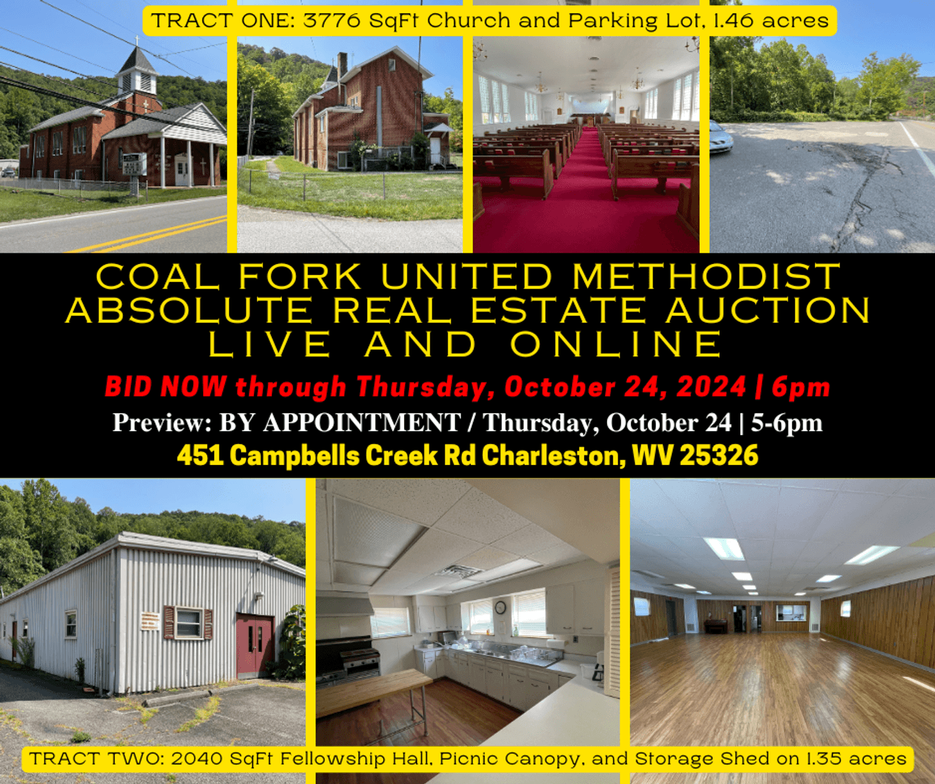Image for COAL FORK UNITED METHODIST LIVE AND ONLINE ABSOLUTE REAL ESTATE AUCTION w/ Personal Property