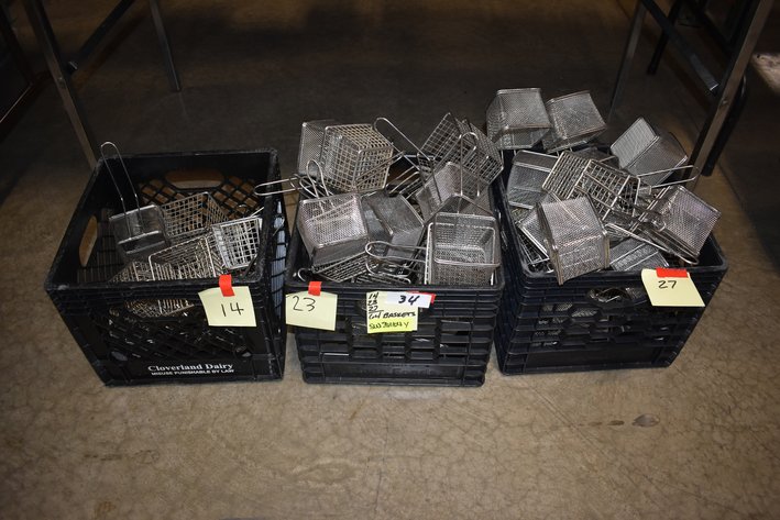 Image for (64) Stainless Square Mini Fry Baskets