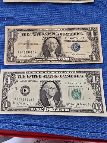 Image for 4 silver certificate 1935, 1957, one 1963 dollar