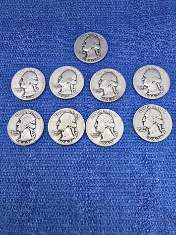 Image for 1- 1940 quarter, 2-  1942, and 6- 1943