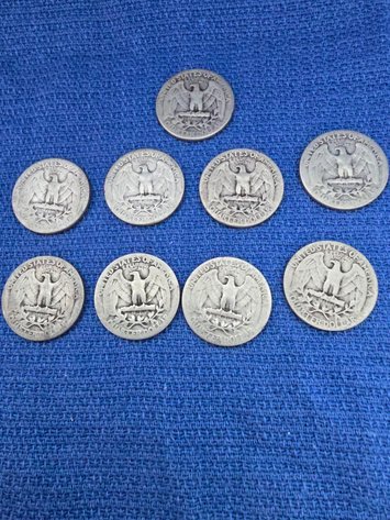Image for 1- 1940 quarter, 2-  1942, and 6- 1943