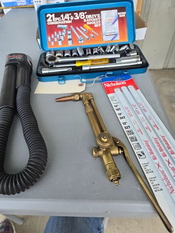 Image for Drive ratchet socket set, hack saw blades. Light, cuttingtorch