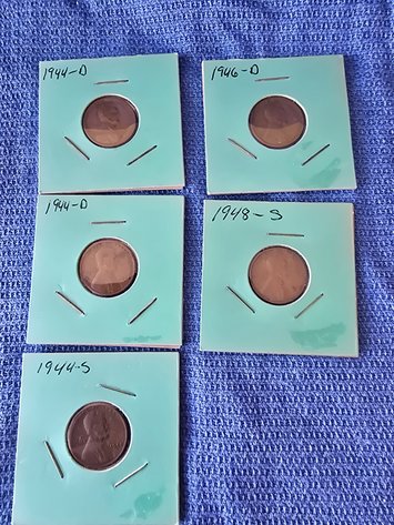 Image for Lincoln penny,  1944D& S, 1946D, 1948 S