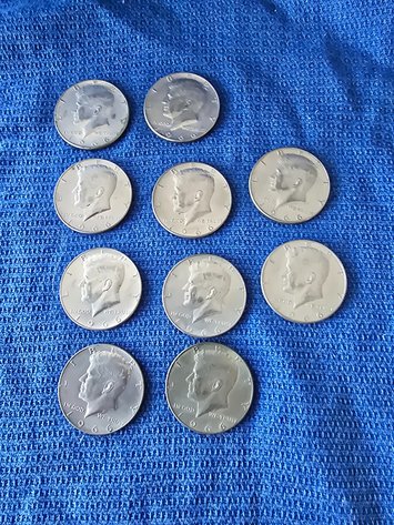 Image for 1966 Kennedy half dollars- 10