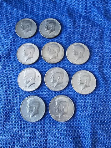 Image for 1966 Kennedy half dollars- 10