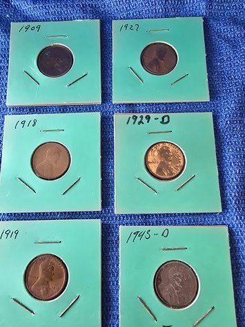 Image for Lincoln Head cents, 1909, 18, 19, 27, 29-D, 1945D steel