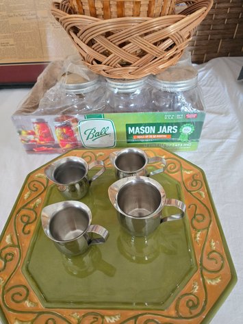 Image for 8 pt. Jars new, platter and milk pitchers