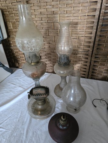 Image for Vintage oil lamps and parts