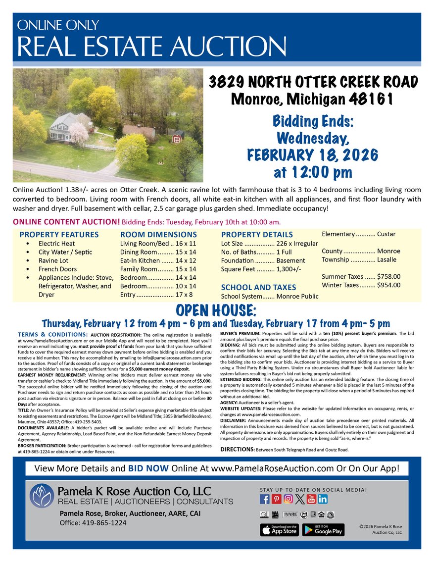 Image for 3829 North Otter Creek Road, Monroe, Michigan 48161