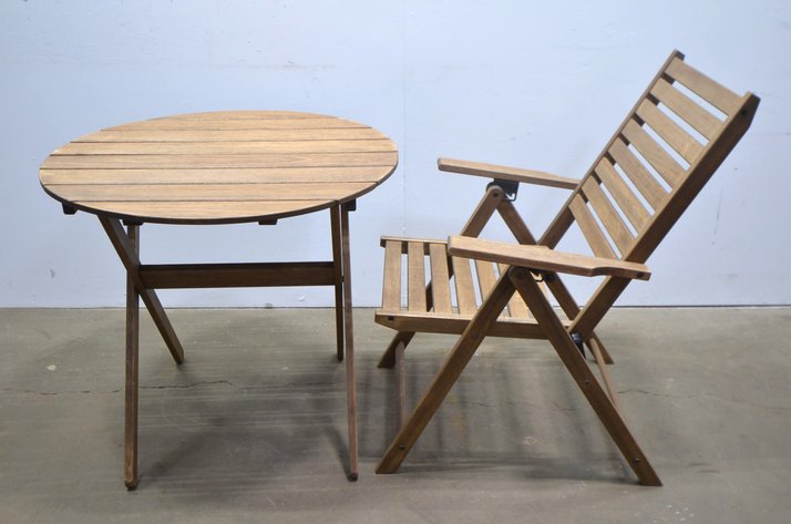 Image for Folding Patio Table And Chair, 2-Pc