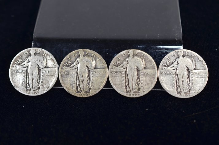 Image for (4) Standing Liberty Quarter Dollar