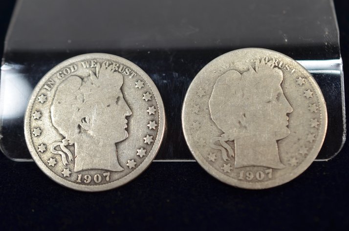 Image for (2) 1907 Barber Half Dollar