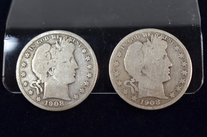 Image for (2) 1908 Barber Half Dollar