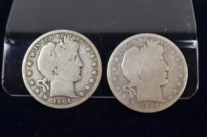 Image for (2) 1904 Barber Half Dollar