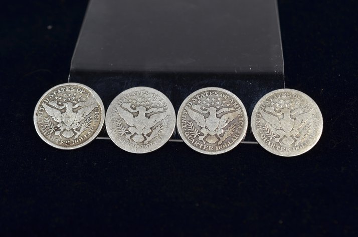 Image for (4) Barber Quarter Dollar