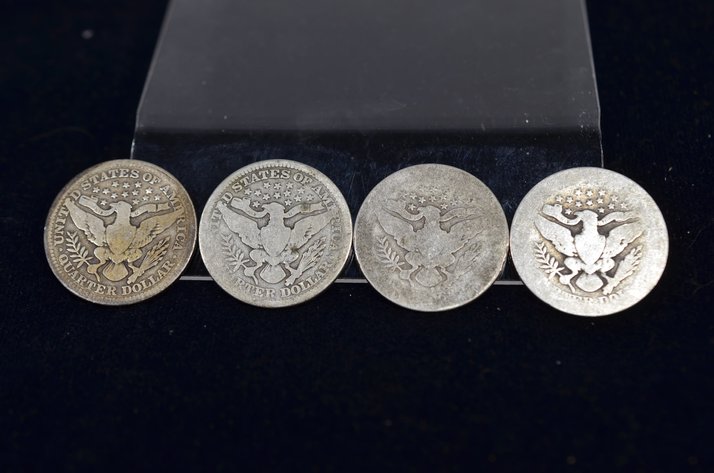 Image for (4) Barber Quarter Dollar