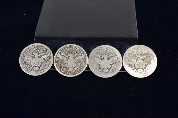 Image for (4) Barber Quarter Dollar