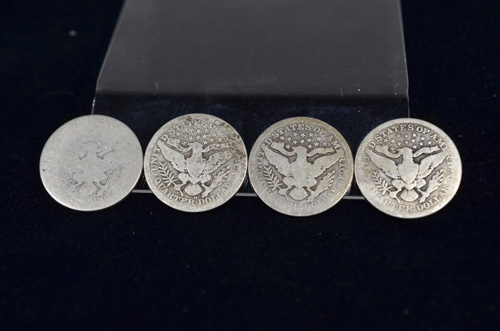 Image for (4) Barber Quarter Dollar