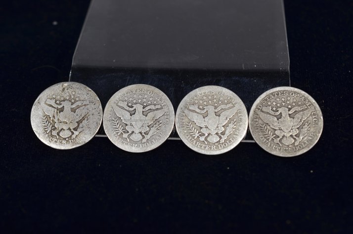 Image for (4) Barber Quarter Dollar