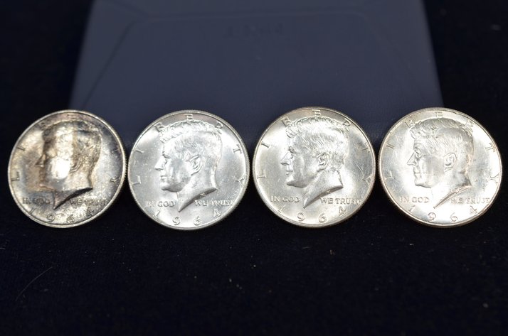 Image for (4) 1964 Kennedy Half Dollar