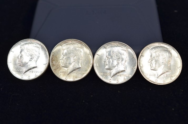 Image for (4) 1964 Kennedy Half Dollar