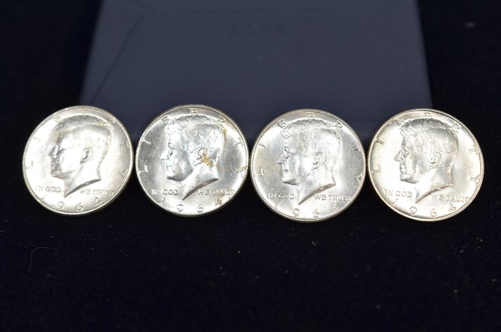 Image for (4) 1964 Kennedy Half Dollar