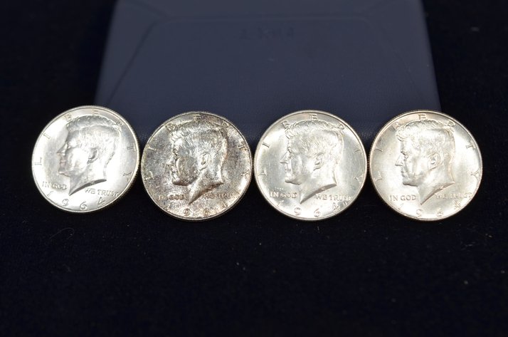 Image for (4) 1964 Kennedy Half Dollar